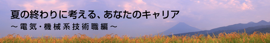転職マーケットトピックス　電気･機械系技術職（2010年8月：夏の終わりに考える）編