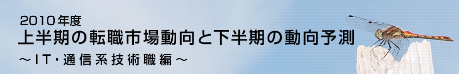 転職マーケットトピックス　IT･通信系技術職（2010年9月：2010年度上半期の転職市場動向）編