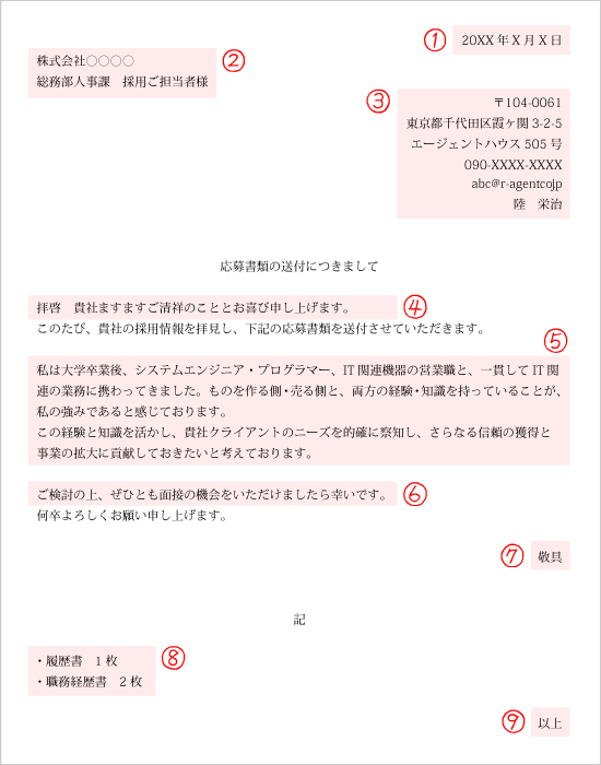 履歴書 職務経歴書に同封する添え状 送付状 の書き方 リクルートエージェント